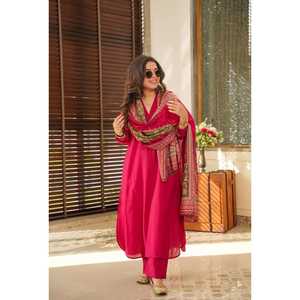 PRÉSENTATION DE LA NOUVELLE RAYON SALWAR KAMEEZ CHANDERI SOIE DUPATTA ROBES DE FÊTE/MARIAGE INDIEN PAKISTANI - Product Image 1