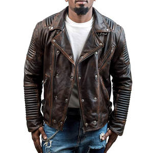 Chaqueta de Cuero para Motocicleta de Alta Calidad 2026, Chaqueta Elegante Personalizada para Hombre, Nueva Chaqueta de Cuero con Cremallera - Product Image 1