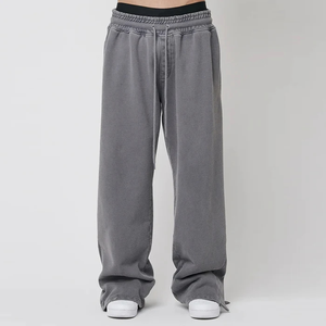 2025 Trend Custom Joggers Hombres | Pantalones de chándal holgados de gran tamaño | Pantalones de chándal con cordón con estampado de LOGOTIPO | Fábrica informal de color sólido - Product Image 4