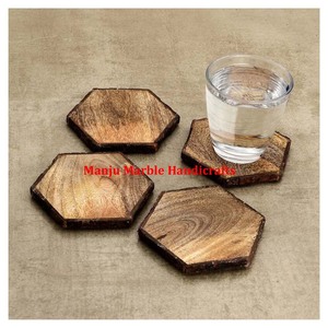 Juego de posavasos de madera de artículo decorativo de lujo clásico Total de diseño de alta calidad con Material de resina pulido para el artículo de herramienta de cocina del hogar - Product Image 5