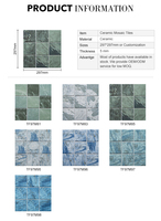 Mosaïque en porcelaine pour piscine, spa, mur de fond vert BALI, antidérapante, écologique, pour extérieur, au-dessus du sol