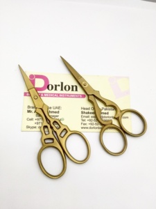 Gold Plasma Embroidery <b>Scissor</b> Stainless Steel Private Logo Embroidery <b>Scissors</b> Sharp Fine Pointed <b>Sewing</b> <b>Scissor</b> in Pakistan - Product Image 5
