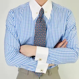 เสื้อเดรสแขนยาวคอปกแฟชั่นสำหรับผู้ชาย2025เสื้อเชิ้ตแขนยาวลายตารางสไตล์คลาสสิก - Product Image 6