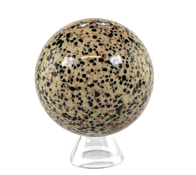 Best Quality Hot Sale Natural Round Dalmatian Jasper Sphere Stone by alif crystal and agate