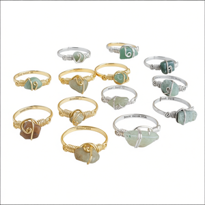 <b>Boho</b> Style Gold and Silver Plated Fashion <b>Rings</b> with Raw Stone Resale Appeal Product - Product Image 3
