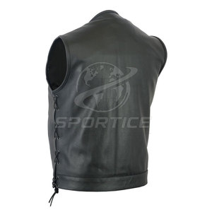 Nouveau design – Gilet en cuir d'hiver pour homme, finition lisse, fermeture boutonnée, sans manches, décontracté, respirant, écologique - Product Image 2