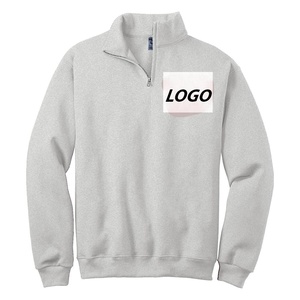 Venta al por mayor de logotipos personalizados cuarto de cremallera sudadera cadete cuello pulóver suéter casual moda desgaste letras griegas ropa - Product Image 1