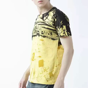 เสื้อยืดแขนสั้นพิมพ์ลายสีเหลืองสำหรับผู้ชาย ลายรถยนต์ คอกลม ทรงปกติ ใส่สบายๆ - Product Image 3