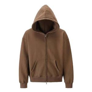 Vente en gros de sweats à capuche avec fermeture éclair pour hommes de couleur unie d'hiver de toutes tailles mode décontractée de haute qualité 100% sweats à capuche en coton sweats basiques - Product Image 1