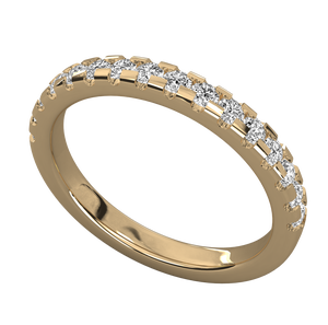 Alliance de mariage pour femme, ronde, en or massif 14 carats, avec diamant naturel, bague de fiançailles avec certification IGI et style classique - Product Image 1