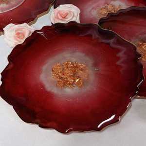 Ensemble de sous-verres en résine faits à la main avec finition brillante tapis élégants pour la décoration de table à la maison et l'objectif de cadeau esthétique - Product Image 4