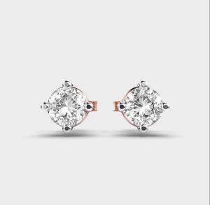 Boucles d'oreilles solitaires en diamant de laboratoire taillé 0,6 ct, plaqué rhodium, certifiées IGI, or blanc/rose/jaune 14 carats, pour fêtes et anniversaires - Product Image 5