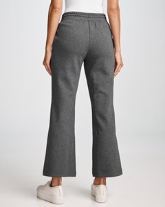 Pantalons de survêtement à jambes larges pour femmes avec logo personnalisé, plis froncés, taille haute, style ample, pantalons de yoga, pantalons de sport tendance, pantalons larges - Product Image 5