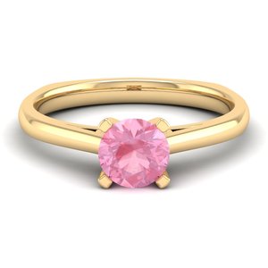 REYES New Fashion Design Runds chnitt 0,75 Karat Morganit Edelstein ringe 925 Sterling Silber Hochzeit Solitaire Fine Jewelry