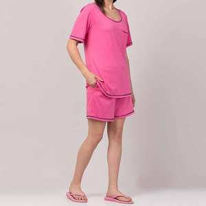 <b>Women's</b> Casual Gym Yoga Twin <b>Set</b> 2 Piece <b>Shorts</b> <b>Set</b> 100% Cotton Breathable Comfortable Soft Fabric <b>Short</b> Sleeve <b>Tops</b> Sports - Product Image 3