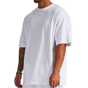 Vente chaude 100% Coton Tricoté Anti-Rides T-Shirt pour Hommes Respirant Streetwear Confortable Fit Casual Blanc Conception Solide - Product Image 1