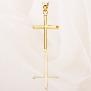 Diseñador de moda 14K chapado en oro amarillo Cruz colgante religioso clásico joyería diamante circón estilo único niños - Product Image 5