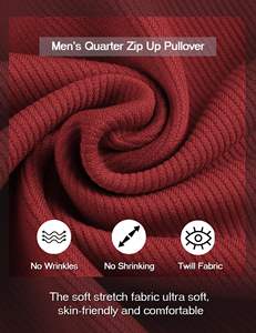 Sudadera con media cremallera para hombre, jersey con cremallera de cuarto, sudadera de polo informal de manga larga, suéteres de cuello simulado ajustados con bolsillos - Product Image 5