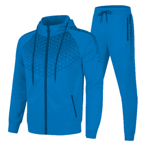 Men's Winter Fleece Hoodie <b>Jogger</b> Set Zipper Tracksuit with DTF DTG Screen and Digital Printing Sublimation in Solid Color - Product Image 4