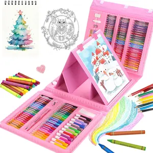 2024 Wholesale Plastic Coloring Art Set For Kids Art Drawing Set With Easel Kit Mega Art Set