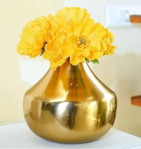 Florero de Metal dorado de alta calidad, la última pieza central de Mesa decorativa para el hogar, sala de estar, oficina, Hotel, decoración Interior, uso - Product Image 3
