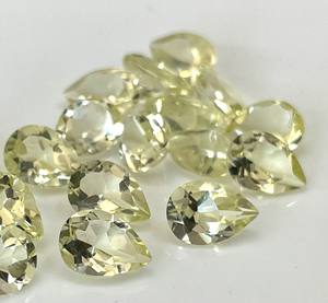 Cuarzo Limón Natural en Forma de Pera, Corte Facetado de 5x7mm, Calidad AAA - Cuarzo Limón Natural de Primera Calidad - Product Image 6