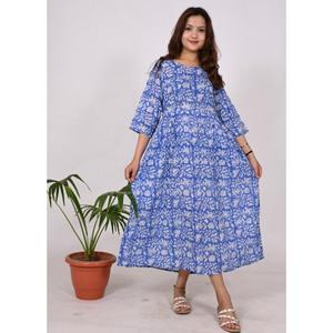 Robe en coton de style bohème, robe longue imprimée, robe indienne faite à la main, robe d'été - Product Image 1