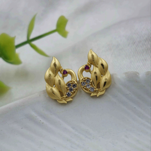 AD Tops Pendientes de tuerca de diamante chapados en oro Joyas de latón clásicas en forma de estrella para bodas - Product Image 5