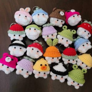 Porte-clés en fil tissé fait main Fabriqué au Vietnam Laine douce Tricotée Charme de sac Classique Mignon Mini animal Accessoire Fonction de changement de couleur - Product Image 4