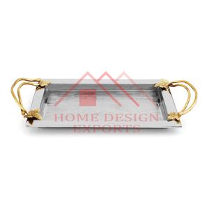 Bandeja redonda de aluminio fundido para el hogar, hoteles y restaurantes 2024, la mejor bandeja redonda de color esmaltado en crema para servir Barware, el mejor vendedor - Product Image 6