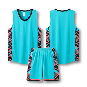 Conjunto de Camiseta y Pantalones Cortos de Baloncesto, Ligero, de Secado Rápido, Transpirable, al por Mayor - Product Image 1