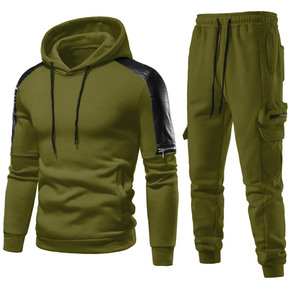 Chándales estampados unisex de lana personalizados de alta calidad, conjunto de 2 piezas, conjuntos de hombre de talla grande con sublimación, conjuntos de Jogger con capucha de invierno - Product Image 1