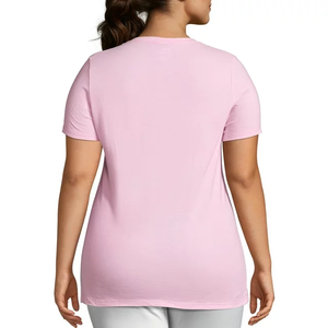 T-shirts pour femmes de grande taille col en V à la mode conception personnalisée imprimé confortable élégant décontracté coupe ajustée t-shirt pour les femmes - Product Image 2