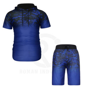 2025 Latest Fashion Custom Fabric <b>Men's</b> Summer <b>Short</b> <b>Sets</b> Casual Wear Thermal Digital Printing Solid Colour Plus Size Options - Product Image 3