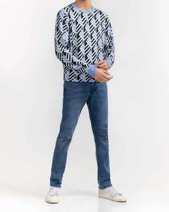 Suéter de Punto de Manga Larga con Cuello Redondo 100% Algodón para Hombre, Estilo Informal para Invierno - Product Image 4