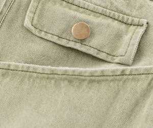 Nuevo traje de mezclilla doble de algodón 100% Chic para niñas transpirable con decoración de botones para invierno otoño verano primavera - Product Image 6