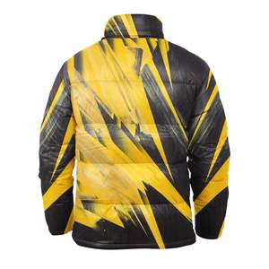 Chaqueta de Invierno de Alta Calidad para Hombre, Chaqueta Acolchada con Estampado por Sublimación Personalizado, Color Amarillo y Negro, Estilo con Cremallera - Product Image 2