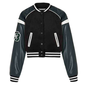 Mejor venta de ropa de moda Crop Top Letterman chaqueta nuevo estilo a prueba de viento Crop Top Letterman chaqueta para mujer - Product Image 1