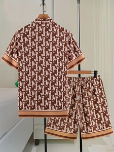 Ensemble d'été léger pour hommes Combo chemise et short en tricot texturé pour les vacances ou les sorties à la plage - Product Image 2