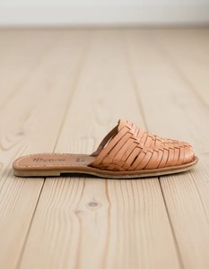 Sabots et mules en cuir tressé à bout fermé, chaussures plates à enfiler, pour intérieur et extérieur, usage décontracté - Product Image 5