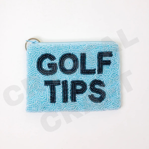 GOLF TIPS Monedero personalizado con cuentas de semillas Monedero Hermoso monedero con características de accesorios de moda - Product Image 6