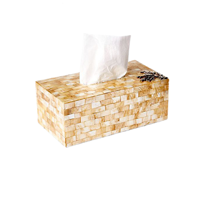 Caja de pañuelos de madera y nácar con la caja de servilletas de tamaño personalizado de la más alta calidad para accesorios de mesa - Product Image 5