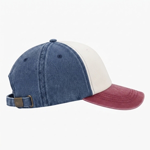 Casquette de baseball unisexe vintage en jean à 6 panneaux, style camionneur, avec blocs de couleur contrastés, réglable, boucle métallique, décontractée, toutes saisons - Product Image 5