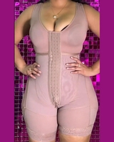 Ceinture intégrale Fajas Colombianas Vêtements de forme longs pour femmes Contrôle du ventre Vêtement de compression post-chirurgie avec fermeture éclair à l'entrejambe