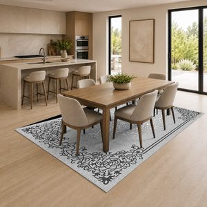 <b>RUGS</b> DEPOT LXDP-0629 Wholesale Grey Silver Vintage Patchwork Digital Printed Machine Washable Chenille Area <b>Rug</b> <b>Non</b> <b>Slip</b> - Product Image 4