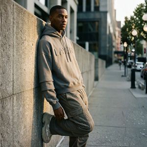 Sudadera Corta de Invierno para Hombre, Estilo Urbano, 300 g/m², Felpa de Poliéster/Algodón Gruesa, Bordado 3D, Pedrería, Ecológica - Product Image 5