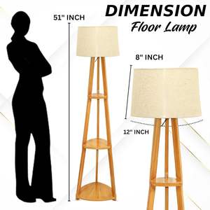 Lampe sur pied en bois de style vintage, magnifique, avec abat-jour, lampe de nuit en bois sur trépied, vente en gros - Product Image 5