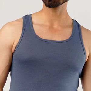 High Quality Fitness Bodybuilding Gym Training Tank Tops Wholesale <b>Mens</b> <b>Singlet</b> Casual Ribbed Cotton Elastic Knitted Vest - Product Image 2