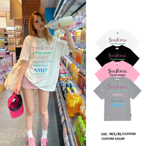 Insomnia OEM ODM Unisex 100% algodón camiseta ecológica verano Streetwear de gran tamaño hombro corto impresión Digital Logo 280g - Product Image 3