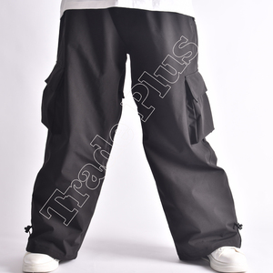 Pantalon de ski unisexe noir imperméable avec cordon de serrage, coupe ample, vêtements d'extérieur, taille adulte - Product Image 2